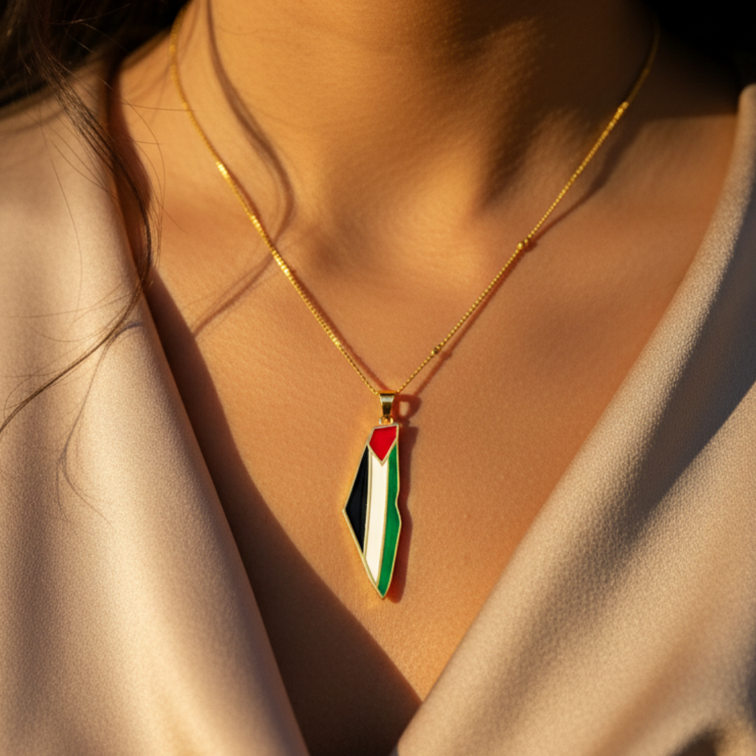 Barakah Palestine Pride Map Necklace