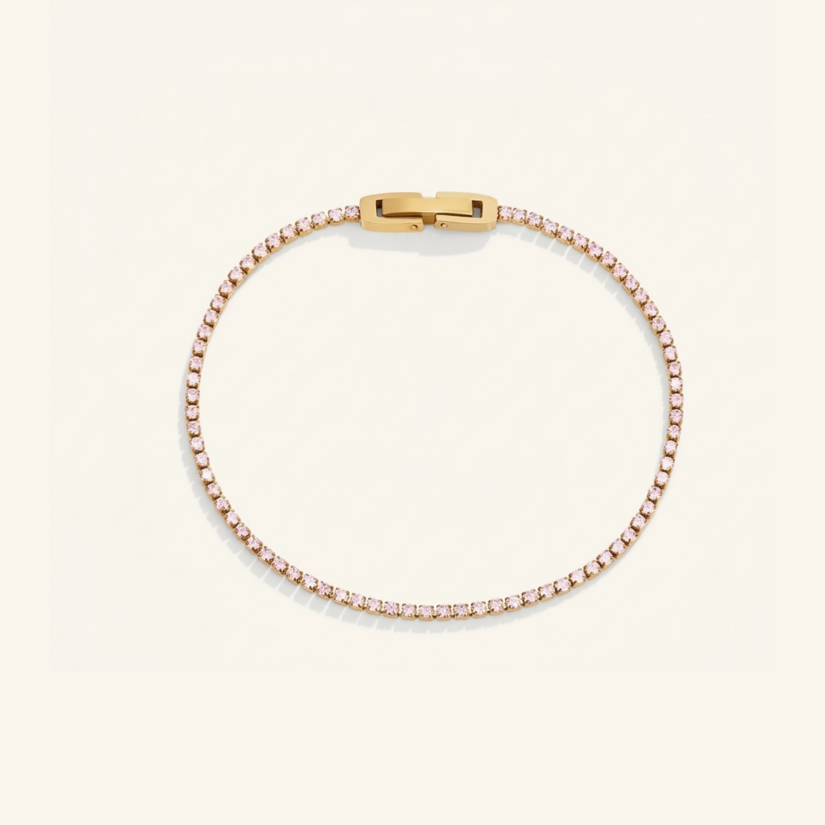 Kiera Gold Pink Crystal Bracelet